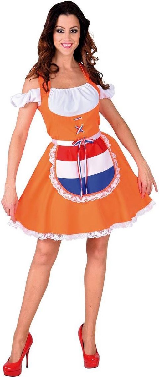 100% NL & Oranje Kostuum | Oranje Boven Hollands Bier Is Beter Dirndl | Vrouw | Medium | Bierfeest | Verkleedkleding